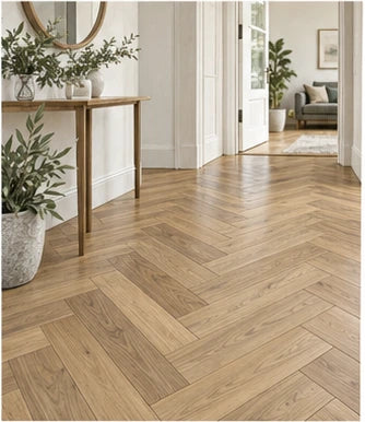 Sketch illustration of a true rectangular-board herringbone flooring pattern