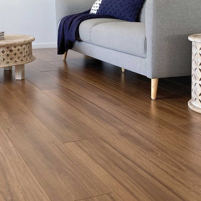Spotted gum laminate flooring in a living room