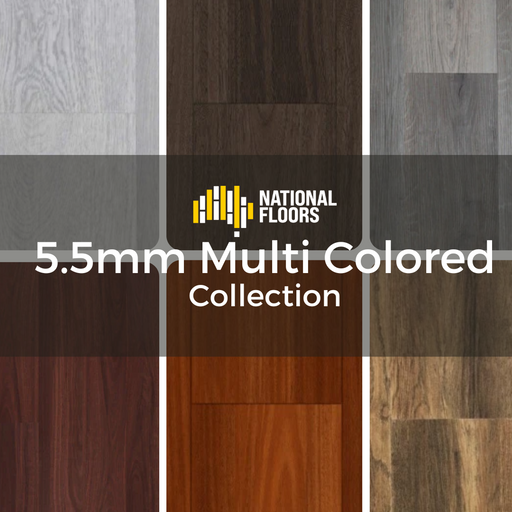 100% Water proof Hybrid Flooring Sample pack 5.5mm Multi Colored - National Floors