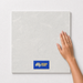 Light Cream TM50 600x600 tile with hand scale and National Floors card