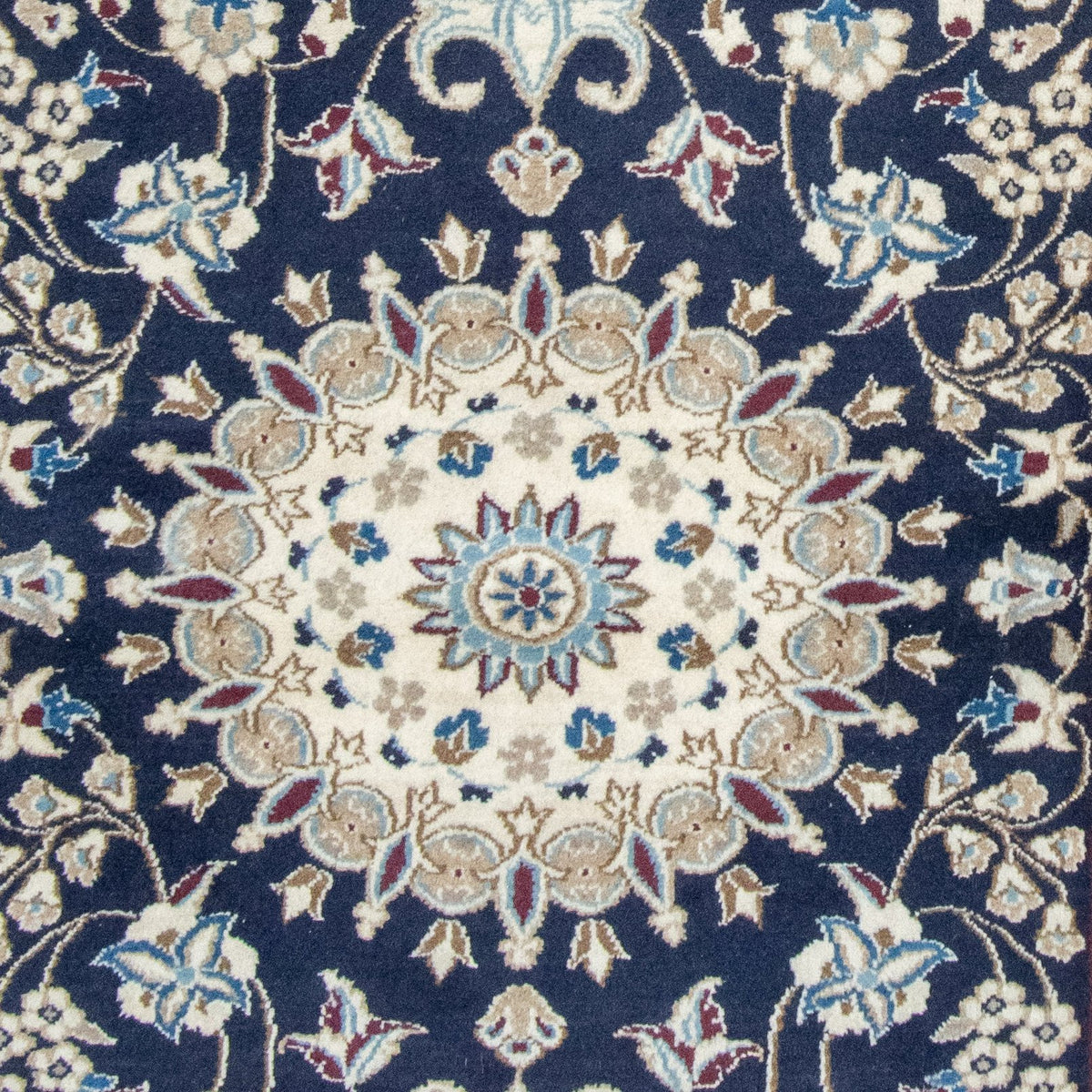 Nain Handmade Rug — 90 × 130 cm (Label 204) — close-up of the actual photographed pattern and weave.