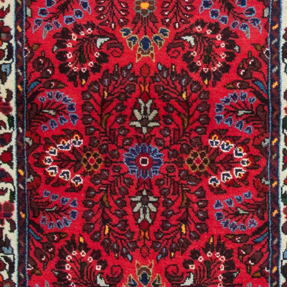 Hamadan Handmade Runner — 75 × 300 cm (Label 232) — close-up of the actual photographed pattern and weave.