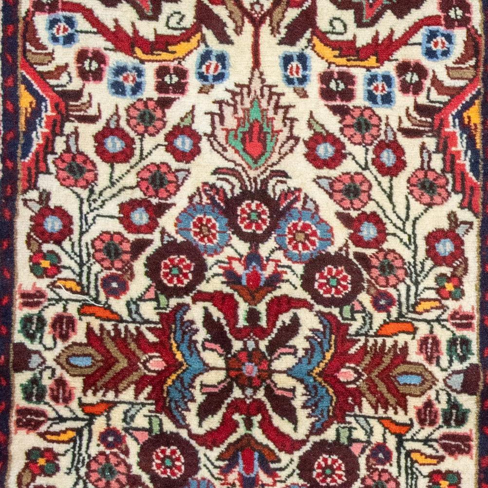 Hamadan Handmade Runner — 78 × 385 cm (Label 235) — close-up of the actual photographed pattern and weave.