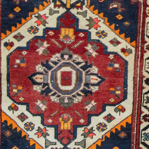 Baktiari Handmade Rug — 72 × 123 cm (Label 241) — close-up of the actual photographed pattern and weave.