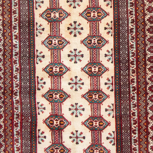 Antique Turkoman rug, original label 339 — close-up of the photographed pattern and weave.