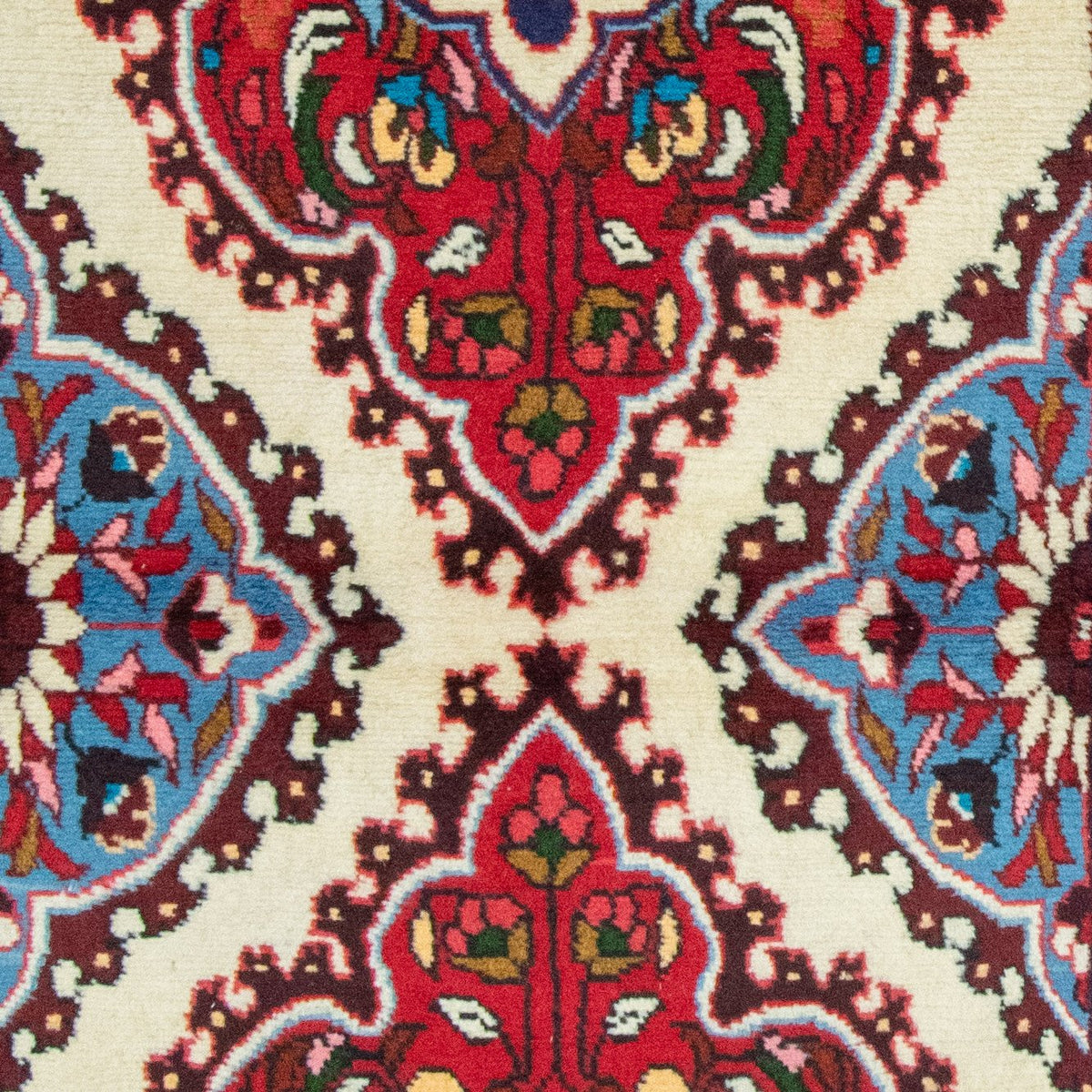 Sarouk Handmade Runner — 75 × 200 cm (Label 397) — close-up of the actual photographed pattern and weave.