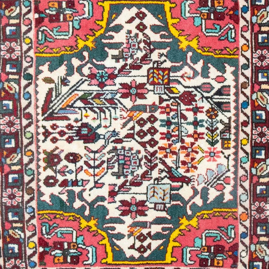 Hussanabad Handmade Rug — 60 × 70 cm (Label 455) — close-up of the actual photographed pattern and weave.