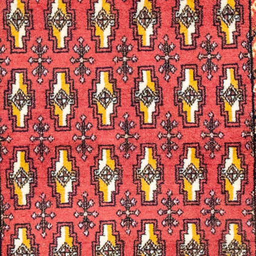 Turkoman 50r Handmade Rug — 63 × 78 cm (Label 482) — close-up of the actual photographed pattern and weave.
