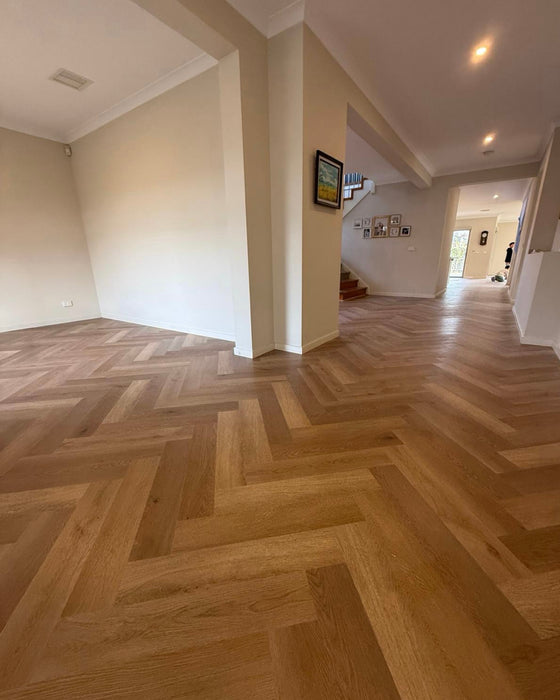 Wheat Herringbone 9mm Hybrid Flooring (HC22)
