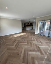 Wheat Herringbone 9mm Hybrid Flooring (HC22)