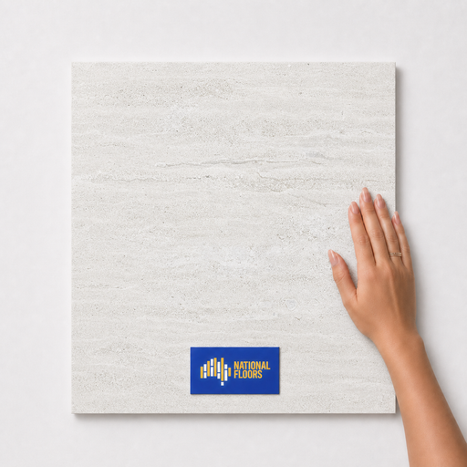 Tech Hollow TK10 600x600 tile with hand scale and National Floors card