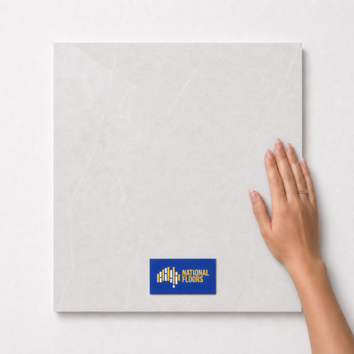 Vanilla TM37 600x600 tile with hand scale and National Floors card