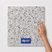 Clean White  Tiles Flooring (TM76) - hand scale and National Floors card