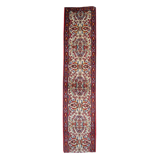 Hamadan Handmade Runner — 78 × 385 cm (Label 235) — complete rug, all edges visible.