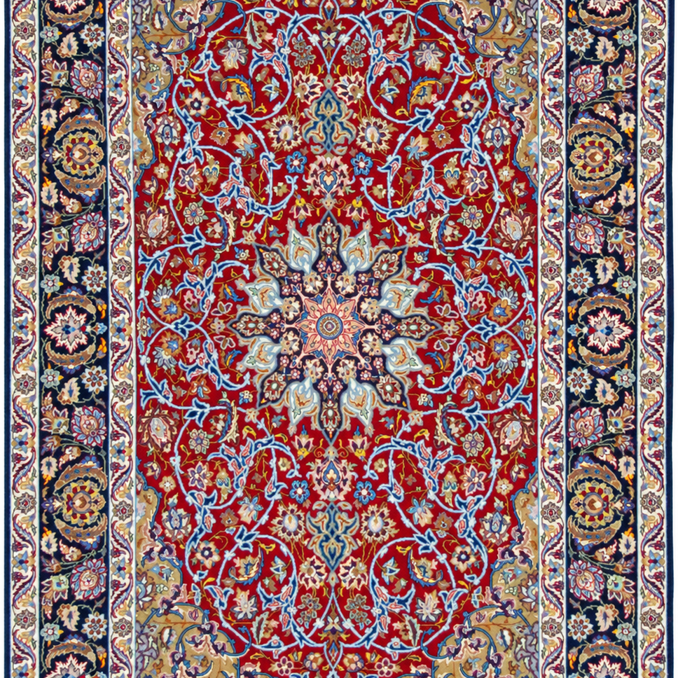 Isfahan 60r (Silk) Handmade Rug — 113 × 170 cm (Label 103) — close crop from its refreshed studio visualisation.