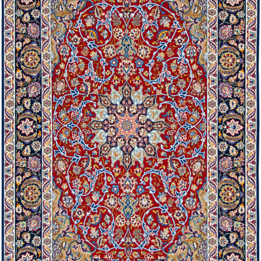 Isfahan 60r (Silk) Handmade Rug — 113 × 170 cm (Label 103) — close crop from its refreshed studio visualisation.