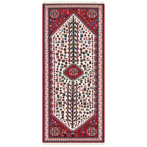 Abadeh Handmade Rug — 65 × 140 cm (Label 105) — complete rug on a square white canvas, including every edge and fringe, from its refreshed studio visualisation.