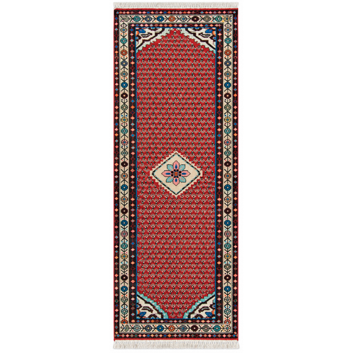 Fereghan Handmade Runner — 75 × 190 cm (Label 141) — complete rug on a square white canvas, including every edge and fringe, from its refreshed studio visualisation.