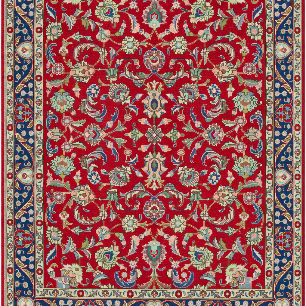 Tabriz Handmade Rug — 256 × 358 cm (Label 16) — close crop from its refreshed studio visualisation.