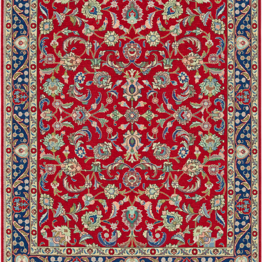 Tabriz Handmade Rug — 256 × 358 cm (Label 16) — close crop from its refreshed studio visualisation.