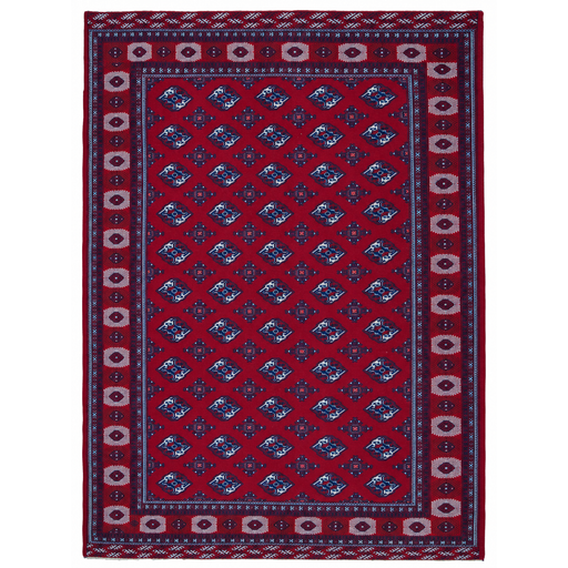 Turkoman Handmade Rug — 280 × 383 cm (Label 17) — complete rug on a square white canvas, including every edge and fringe, from its refreshed studio visualisation.