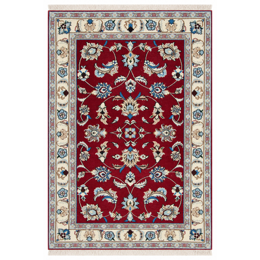 Nain Handmade Rug — 92 × 134 cm (Label 207) — complete rug on a square white canvas, including every edge and fringe, from its refreshed studio visualisation.