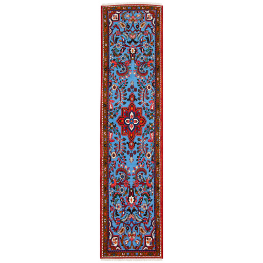 Hamadan Handmade Runner — 80 × 325 cm (Label 229) — complete rug on a square white canvas, including every edge and fringe, from its refreshed studio visualisation.