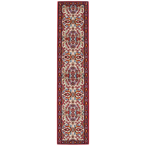 Hamadan Handmade Runner — 78 × 385 cm (Label 235) — complete rug from its refreshed studio visualisation, all visible edges included.