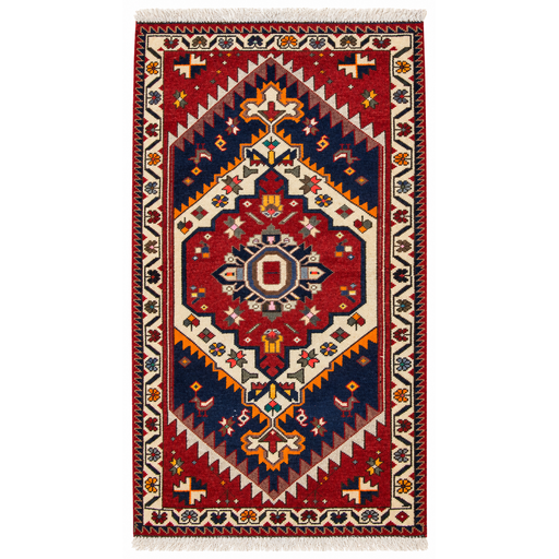 Baktiari Handmade Rug — 72 × 123 cm (Label 241) — complete rug on a square white canvas, including every edge and fringe, from its refreshed studio visualisation.