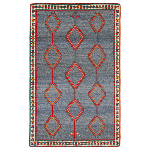 Gabbeh Handmade Rug — 135 × 223 cm (Label 260) — complete rug from its refreshed studio visualisation, all visible edges included.