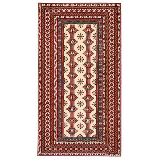 Antique Turkoman Handmade Rug — 105 × 190 cm (Label 339) — complete rug from its refreshed studio visualisation, all visible edges included.