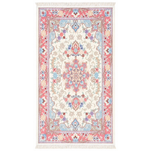 Tabriz Naksh Handmade Rug — 105 × 185 cm (Label 369) — complete rug on a square white canvas, including every edge and fringe, from its refreshed studio visualisation.