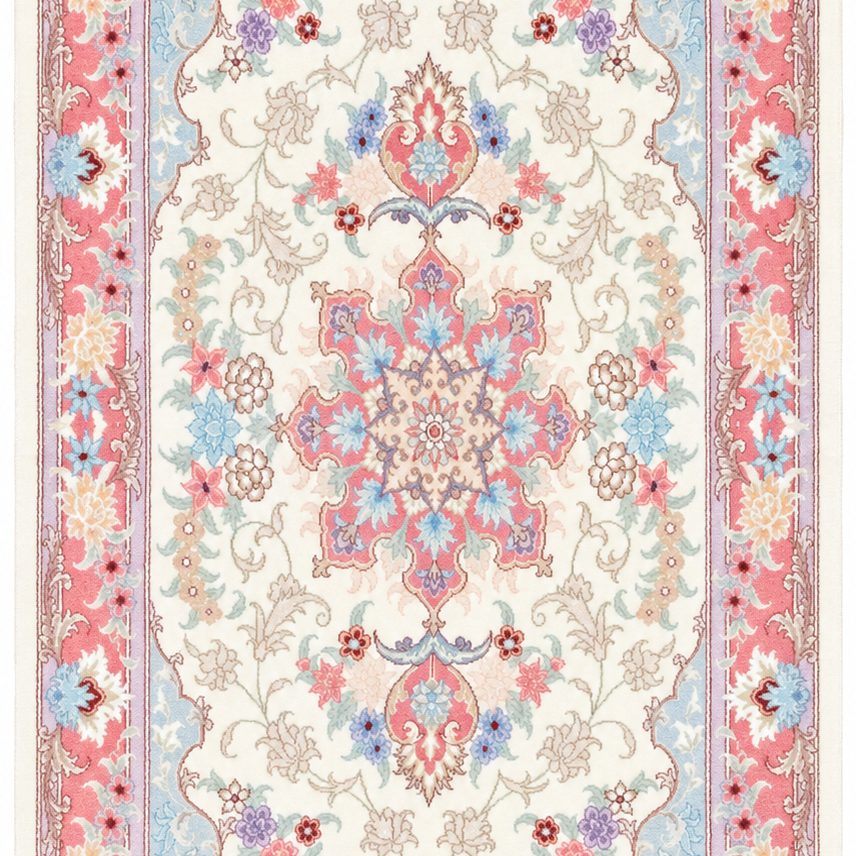 Tabriz Naksh Handmade Rug — 105 × 185 cm (Label 369) — close crop from its refreshed studio visualisation.
