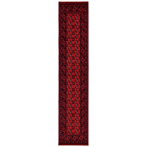 Turkoman Handmade Runner — 79 × 384 cm (Label 376) — complete rug on a square white canvas, including every edge and fringe, from its refreshed studio visualisation.
