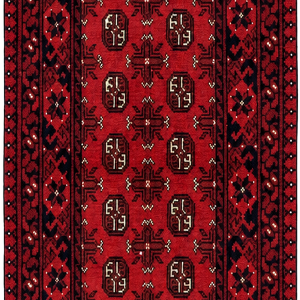 Turkoman Handmade Runner — 79 × 384 cm (Label 376) — close crop from its refreshed studio visualisation.