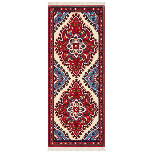 Sarouk Handmade Runner — 75 × 200 cm (Label 397) — complete rug on a square white canvas, including every edge and fringe, from its refreshed studio visualisation.
