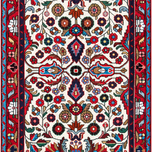 Hamadan Handmade Runner — 80 × 295 cm (Label 398) — close crop from its refreshed studio visualisation.