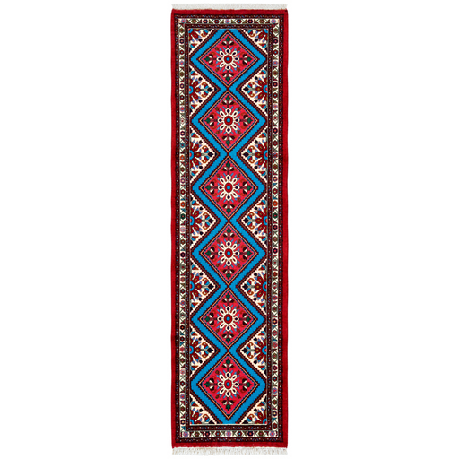 Ardabill Handmade Runner — 83 × 283 cm (Label 414) — complete rug on a square white canvas, including every edge and fringe, from its refreshed studio visualisation.