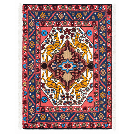 Qum Handmade Rug — 65 × 91 cm (Label 420) — complete rug from its refreshed studio visualisation, all visible edges included.