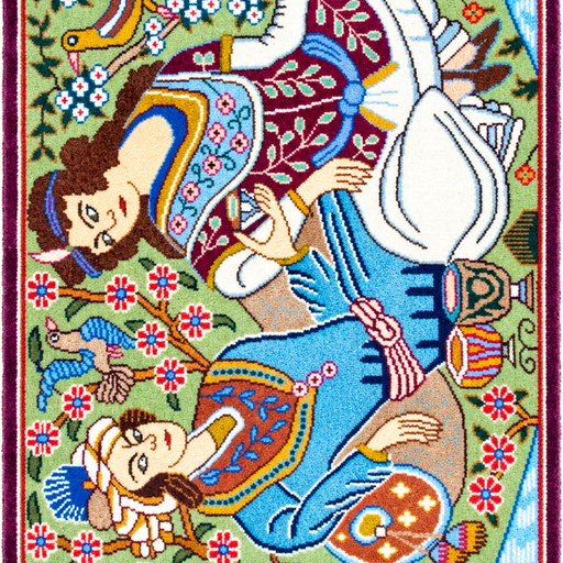 Tabriz Om.Ky Handmade Rug — 65 × 95 cm (Label 444) — close crop from its refreshed studio visualisation.
