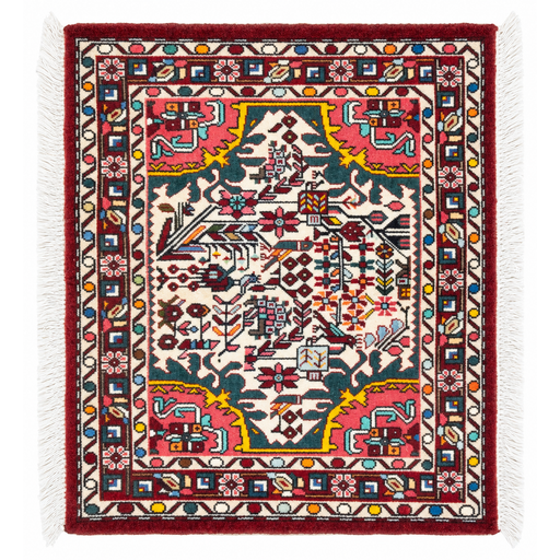 Hussanabad Handmade Rug — 60 × 70 cm (Label 455) — complete rug from its refreshed studio visualisation, all visible edges included.