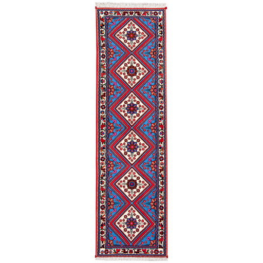 Ardabill Handmade Runner — 80 × 280 cm (Label 580) — complete rug on a square white canvas, including every edge and fringe, from its refreshed studio visualisation.