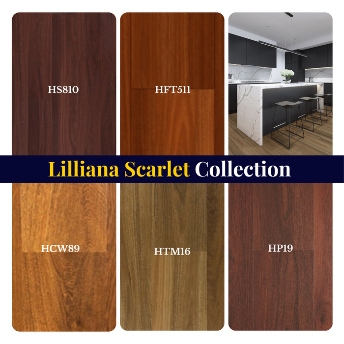 100% Water proof Hybrid Flooring Sample Pack Lilliana Scarlet Collection (Red) - National Floors