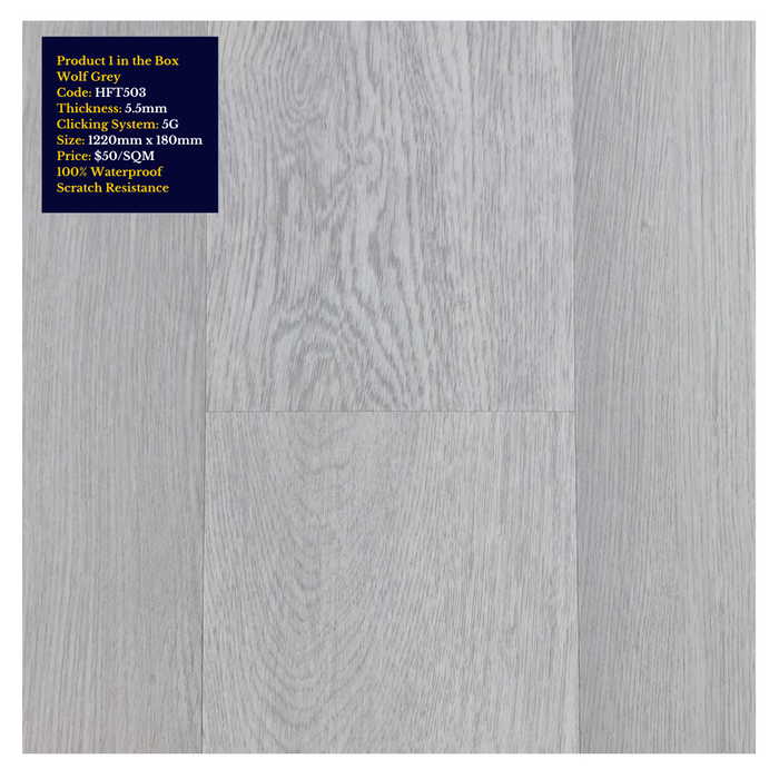 100% Water proof Hybrid Flooring Sample Value Pack Alphine Bliss Collection (White) - National Floors