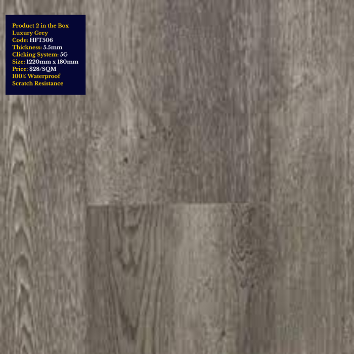 100% Water proof Hybrid Flooring Sample Pack Slate-Fusion Collection (Grey) - National Floors