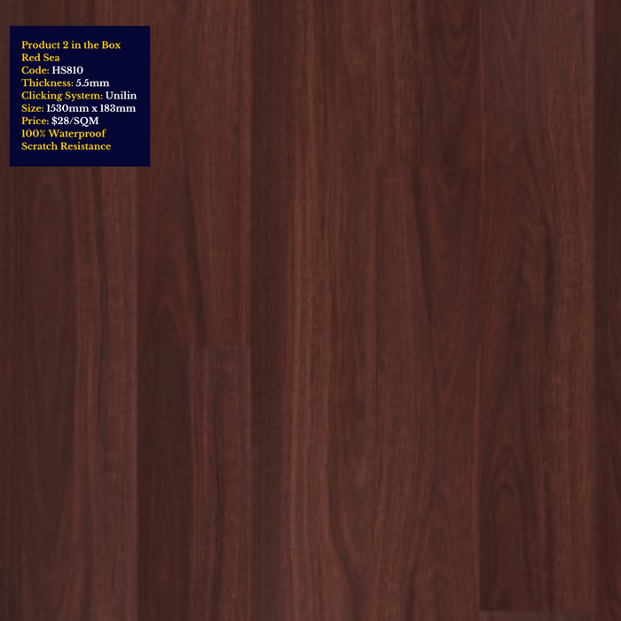 100% Water proof Hybrid Flooring Sample Pack Lilliana Scarlet Collection (Red) - National Floors
