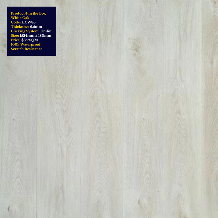 100% Water proof Hybrid Flooring Sample Pack Eclipse Collection (White & Grey) - National Floors