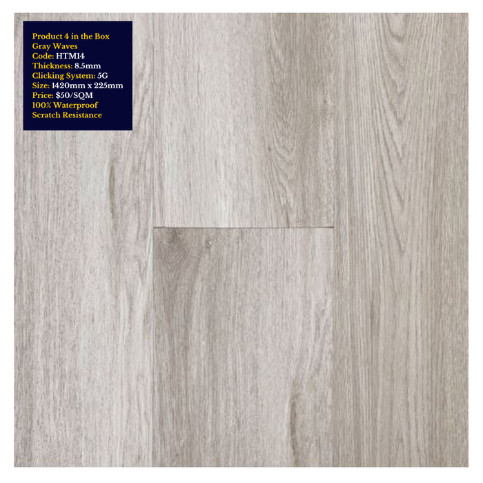 100% Water proof Hybrid Flooring Sample Value Pack Alphine Bliss Collection (White) - National Floors