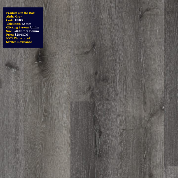 100% Water proof Hybrid Flooring Sample Pack Slate-Fusion Collection (Grey) - National Floors