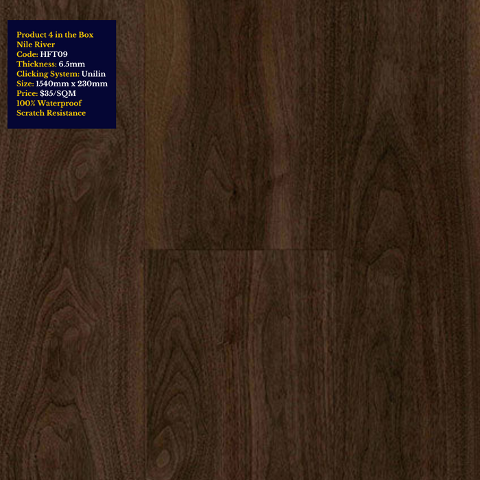 100% Water proof Hybrid Flooring Sample Pack Truffle Couture Collection (Deep Brown) - National Floors